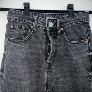 Zara Raw Hem Faded Black Jeans